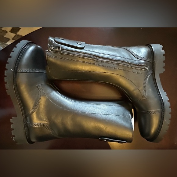 NIB ZADIG & VOLTAIRE Joe High Smooth Calfskin Moto Boots 39 US 8 Black Zipper - Picture 7 of 12